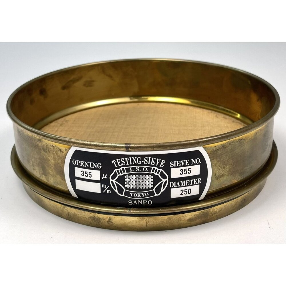 SANPO Brass Standard Full TESTING-SIEVE #355 355U 250mm Diameter I.S.O Tokyo